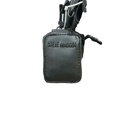Steve Madden Black Faux Leather Mini Duffle Handbag With Detachable Strap