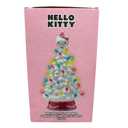 Hello Kitty Ceramic Christmas Tree With Multi-Color Lights 12" By Ikonic