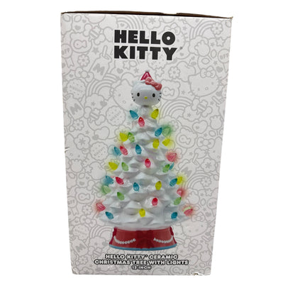 Hello Kitty Ceramic Christmas Tree With Multi-Color Lights 12" By Ikonic