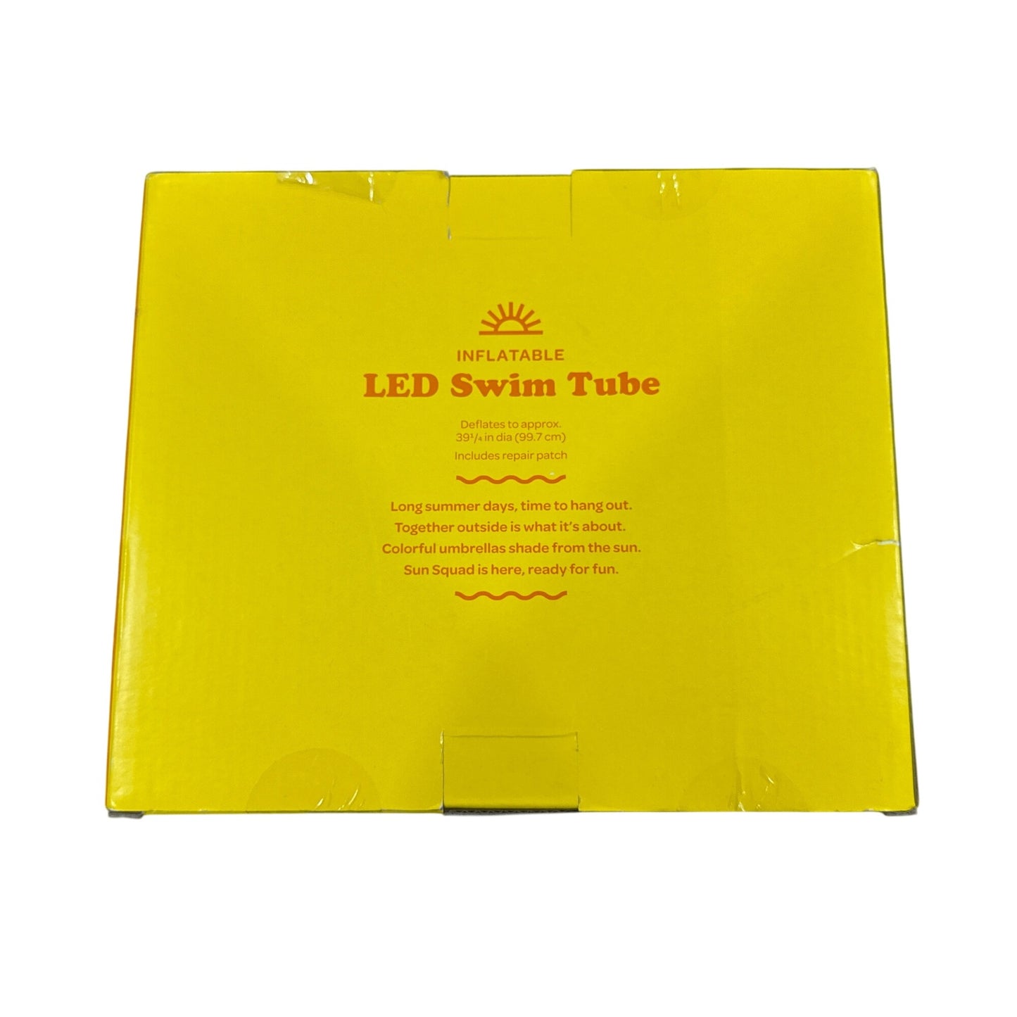 Inflatable LED Blue Swim Tube With Shake-Activated Lights 36-Inch Diameter Sun Squad