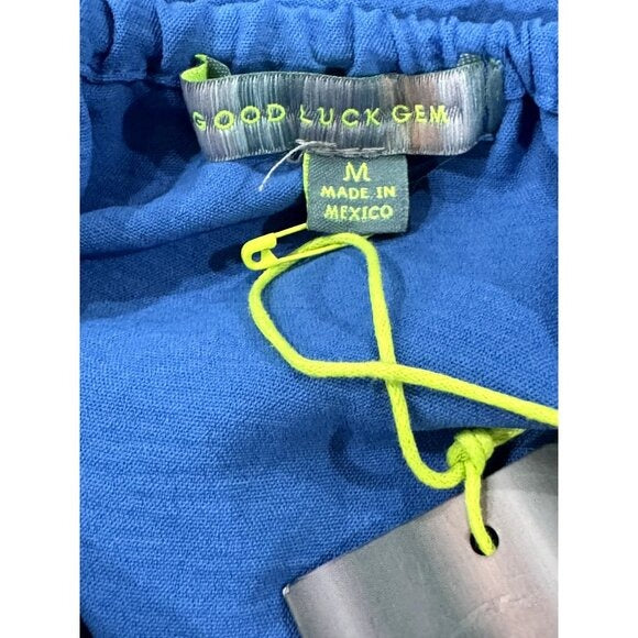 Good Luck Gem Women's Blue Sleeveless Romper With Adjustable Straps Size M
