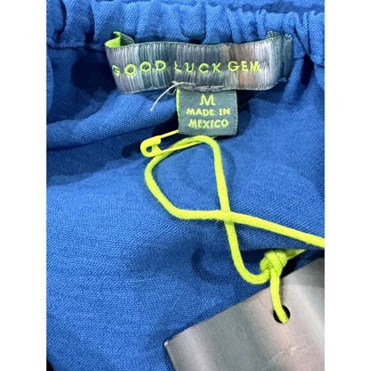 Good Luck Gem Women's Blue Sleeveless Romper With Adjustable Straps Size M