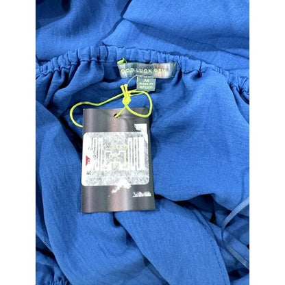 Good Luck Gem Women's Blue Sleeveless Romper With Adjustable Straps Size M
