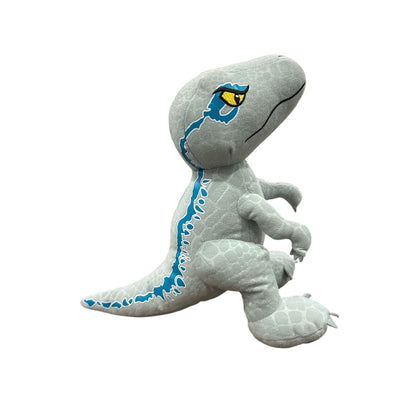 Jurassic World Velociraptor Blue Plush Toy 9.5" Gray & Blue Dinosaur Stuffed Animal