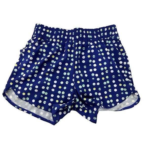 Z By Zella Girls Polka Dot Elastic Waist Active Shorts L Blue/White/Yellow