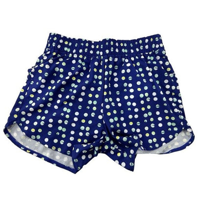 Z By Zella Girls Polka Dot Elastic Waist Active Shorts L Blue/White/Yellow