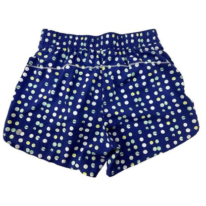 Z By Zella Girls Polka Dot Elastic Waist Active Shorts L Blue/White/Yellow