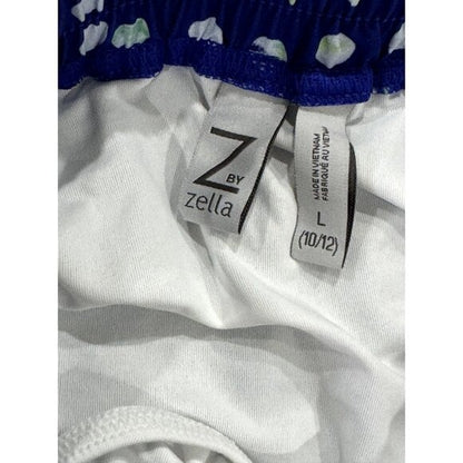 Z By Zella Girls Polka Dot Elastic Waist Active Shorts L Blue/White/Yellow