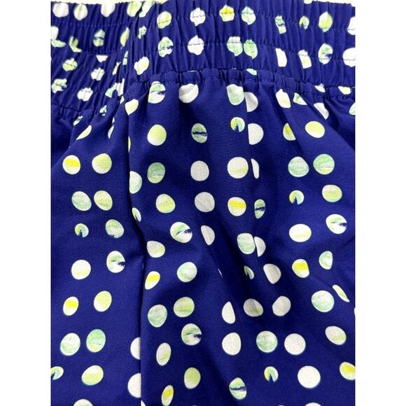 Z By Zella Girls Polka Dot Elastic Waist Active Shorts L Blue/White/Yellow