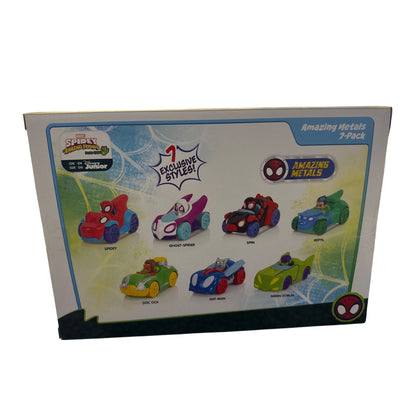 Marvel Spidey & Amazing Friends Dino-Webs Amazing Metals 7-Pack Exclusive Styles Toy Cars