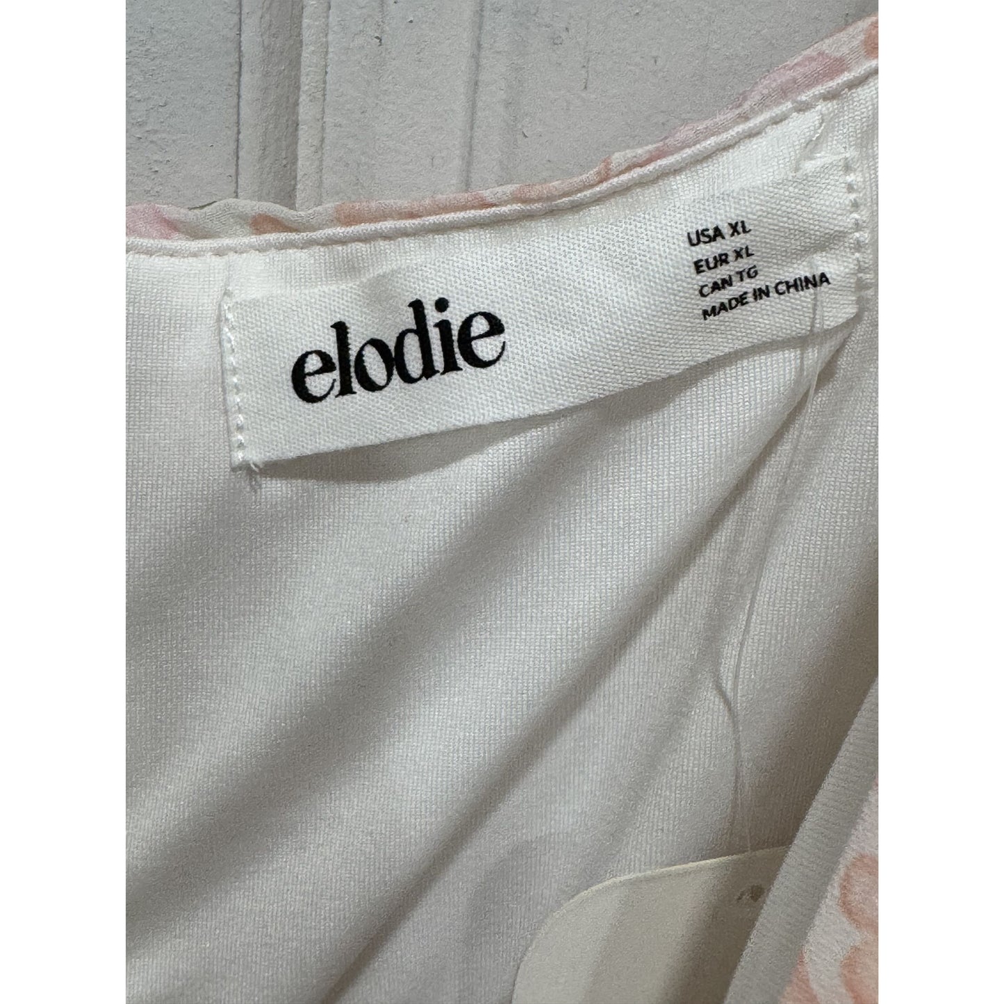Elodie Pink Floral Ruched Mini Dress With Ruffle Sleeves XL Made In China