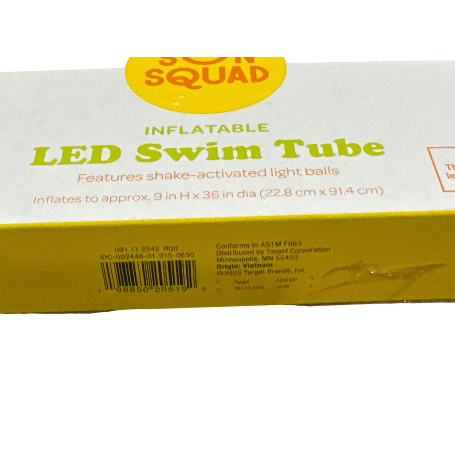 Inflatable LED Swim Tube With Shake-Activated Lights 36" Diameter Sun Squad