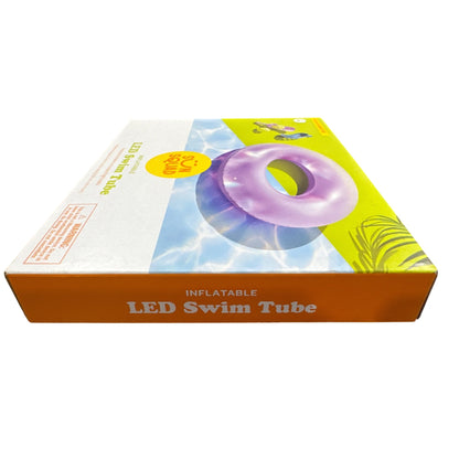 Inflatable LED Swim Tube With Shake-Activated Lights 36" Diameter Sun Squad