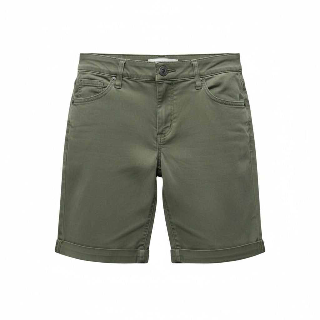 Wit & Wisdom Women's Olive Green Ab-Solution Cuffed Stretch Shorts Size 0 Casual Everyday Style