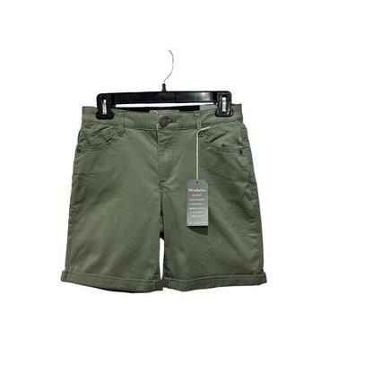 Wit & Wisdom Women's Olive Green Ab-Solution Cuffed Stretch Shorts Size 0 Casual Everyday Style
