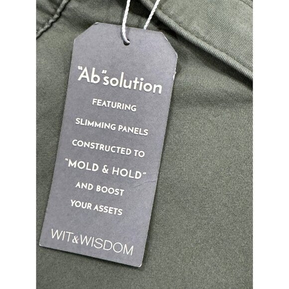 Wit & Wisdom Women's Olive Green Ab-Solution Cuffed Stretch Shorts Size 0 Casual Everyday Style