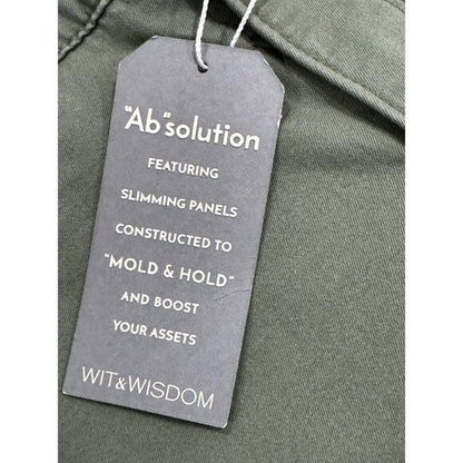 Wit & Wisdom Women's Olive Green Ab-Solution Cuffed Stretch Shorts Size 0 Casual Everyday Style