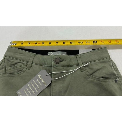 Wit & Wisdom Women's Olive Green Ab-Solution Cuffed Stretch Shorts Size 0 Casual Everyday Style