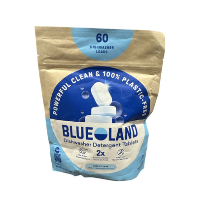 Blueland Dishwasher Detergent Tablets 60-Count Plastic-Free Powerful Enzymes Stain-Fighting Free & Clear Eco-Friendly