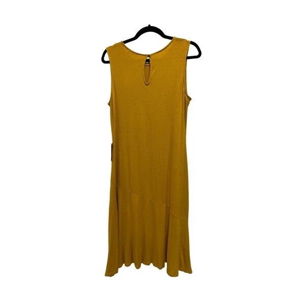 West K Mustard Asymmetrical Hem Sleeveless Dress Size Large