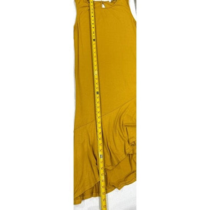 West K Mustard Asymmetrical Hem Sleeveless Dress Size Large