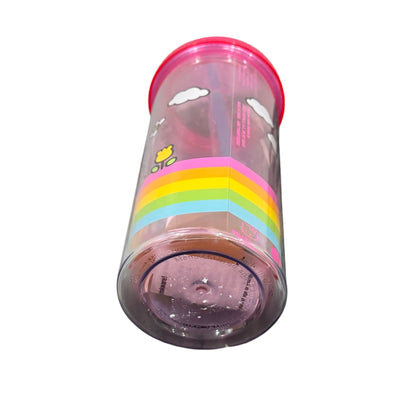 Hello Kitty Rainbow Tumbler With Straw 20oz Pink Lid BPA-Free Cute Design