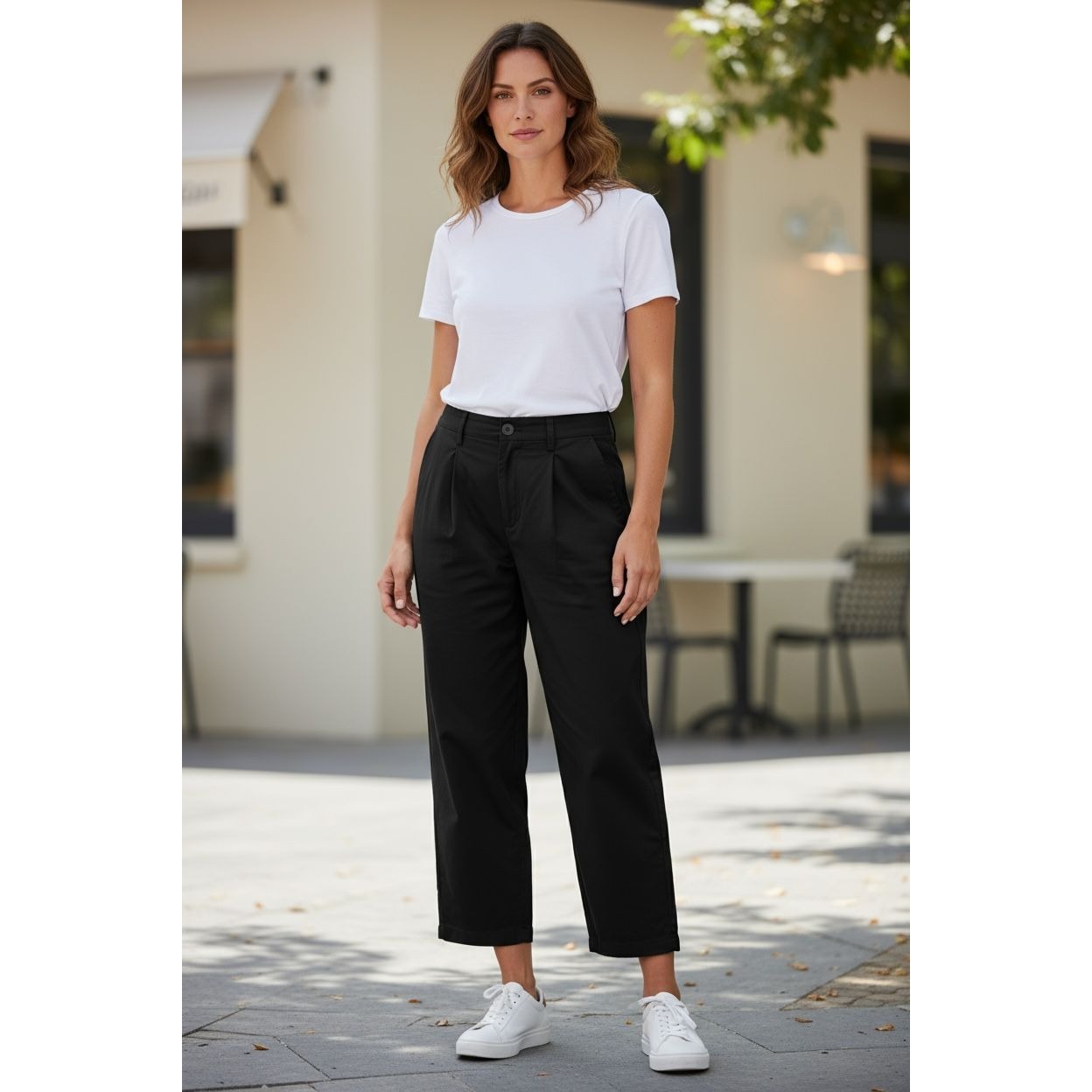 Kut From The Kloth Women's Black Cotton Cropped Pants Size 8