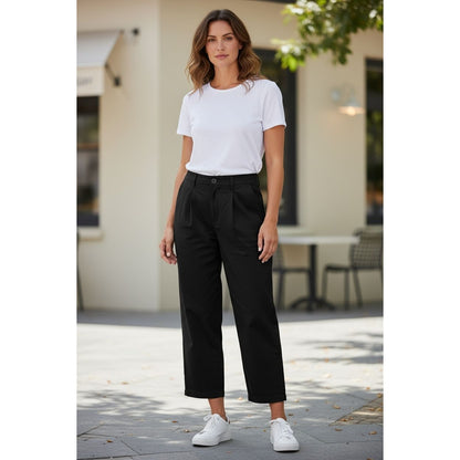 Kut From The Kloth Women's Black Cotton Cropped Pants Size 8