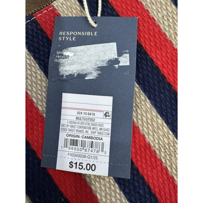 Universal Thread Red And Blue Striped Clutch/Makeup Bag (2-pack Bundle)