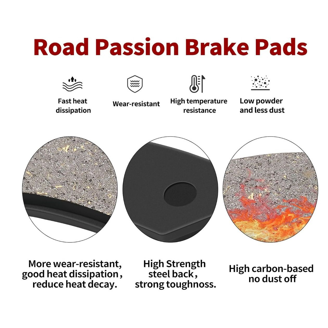 Road Passion Brake Pads For Motorcycles High Performance Wear-Resistant Heat Dissipation Durable