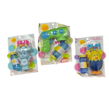Set of 3 Sun Squad Baby Bunny Bubble Blowers, Mini Extreme Bubble Blaster, & Baby Chick Bubble Blower