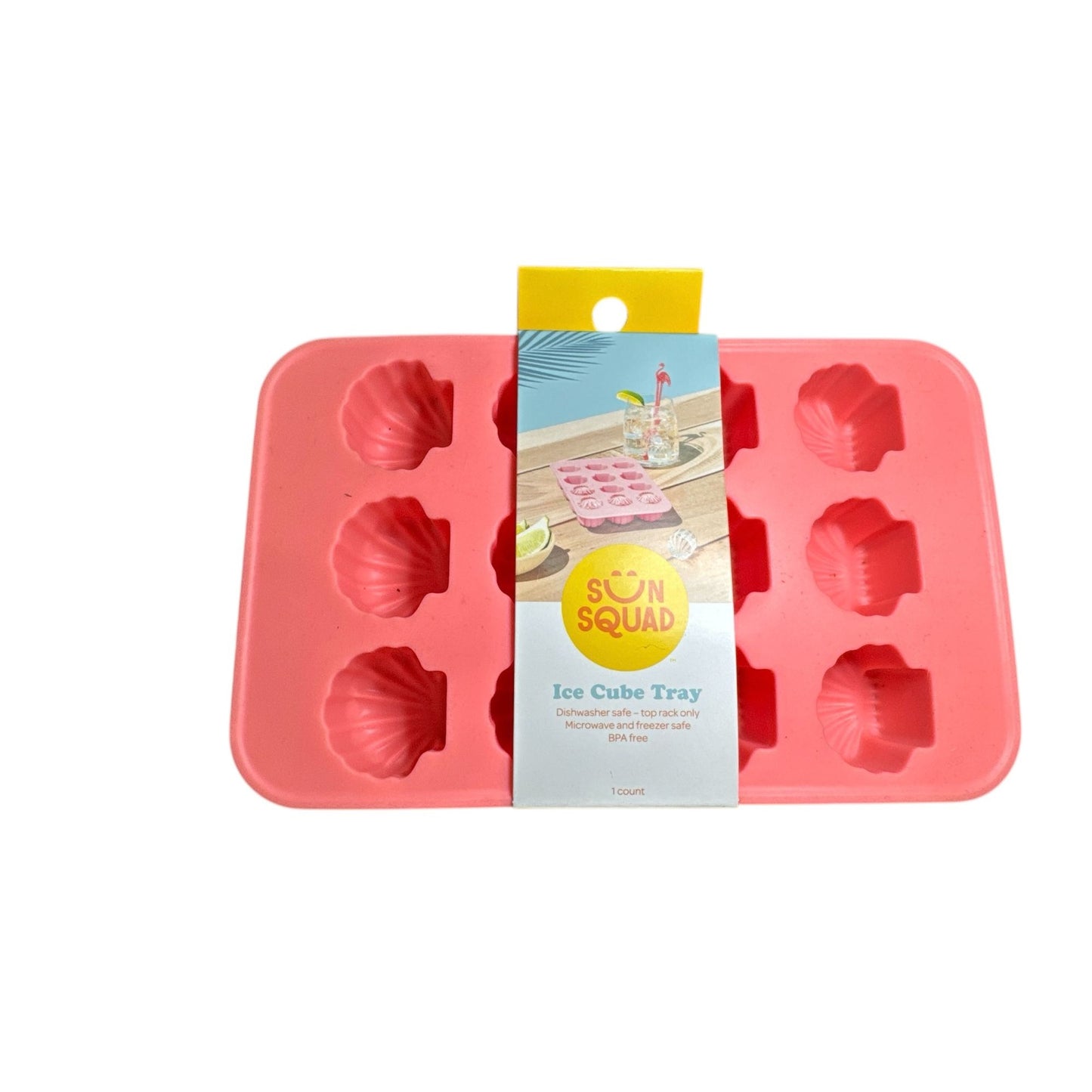 Sun Squad Silicone Ice Cube Trays Set Of 3 - Blue, Yellow & Pink - BPA Free Dishwasher Safe Fun Shapes
