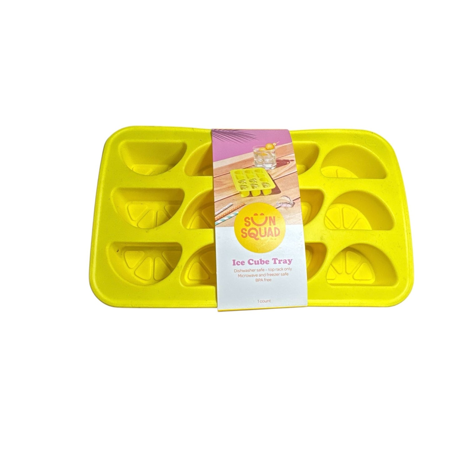 Sun Squad Silicone Ice Cube Trays Set Of 3 - Blue, Yellow & Pink - BPA Free Dishwasher Safe Fun Shapes