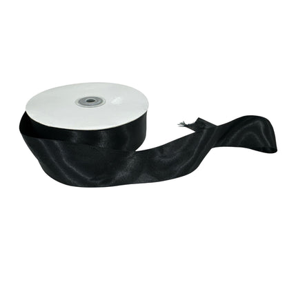 Wide Black Satin Ribbon Roll 1-1/2" x Approx. 30+ Yards For Crafts Gift Wrapping And Decorations