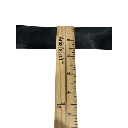 Wide Black Satin Ribbon Roll 1-1/2" x Approx. 30+ Yards For Crafts Gift Wrapping And Decorations