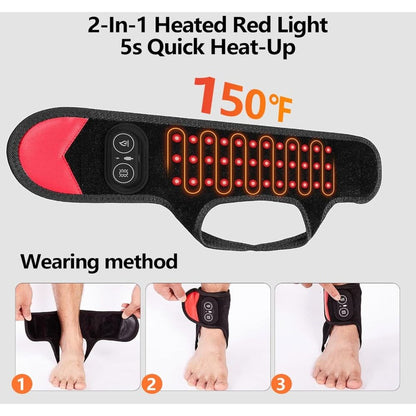 Ankle Massager for Pain Relief, Cordless Ankle Heating Pad and Foot Warmer Wrap with 3 Heat & 3 Massage Modes