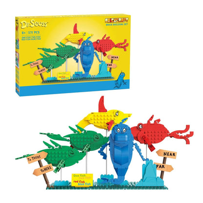 Dr. Seuss One Fish Two Fish 571-Piece Brick Building Set For Ages 8+ Compatible With Leading Brands