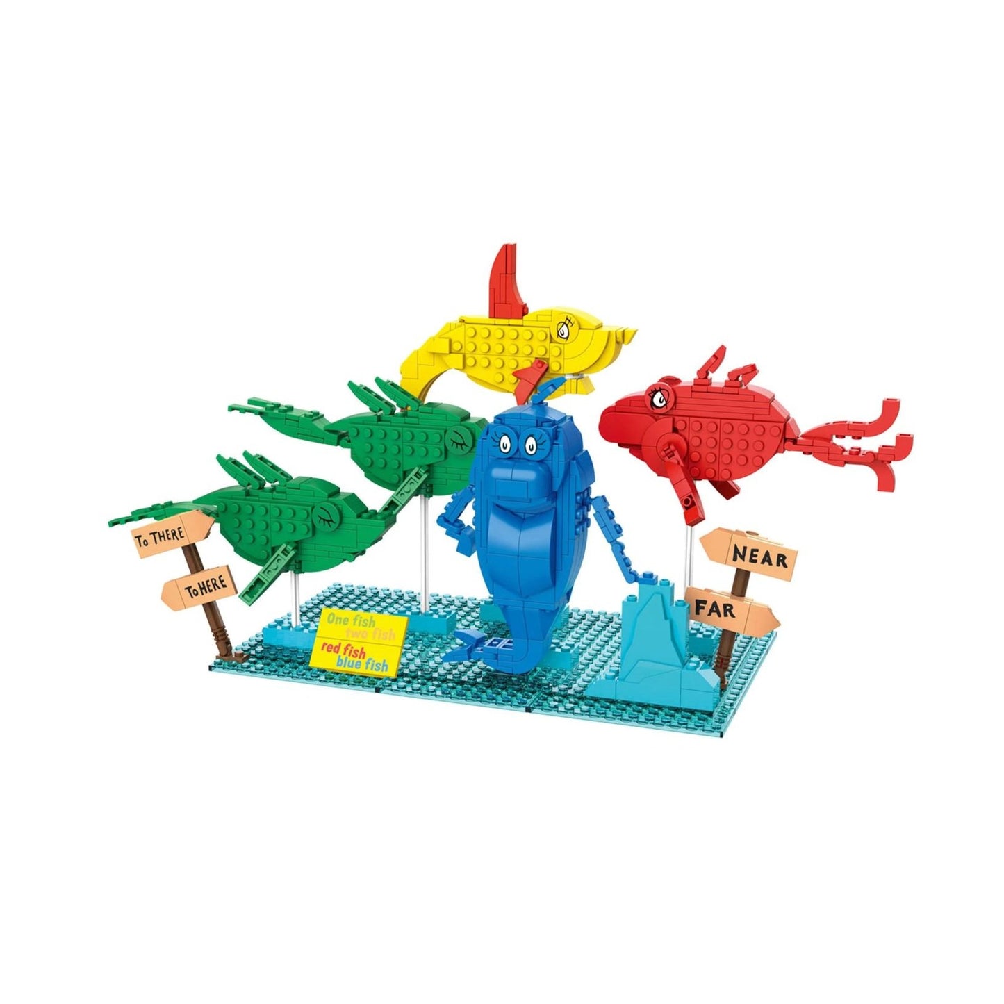 Dr. Seuss One Fish Two Fish 571-Piece Brick Building Set For Ages 8+ Compatible With Leading Brands