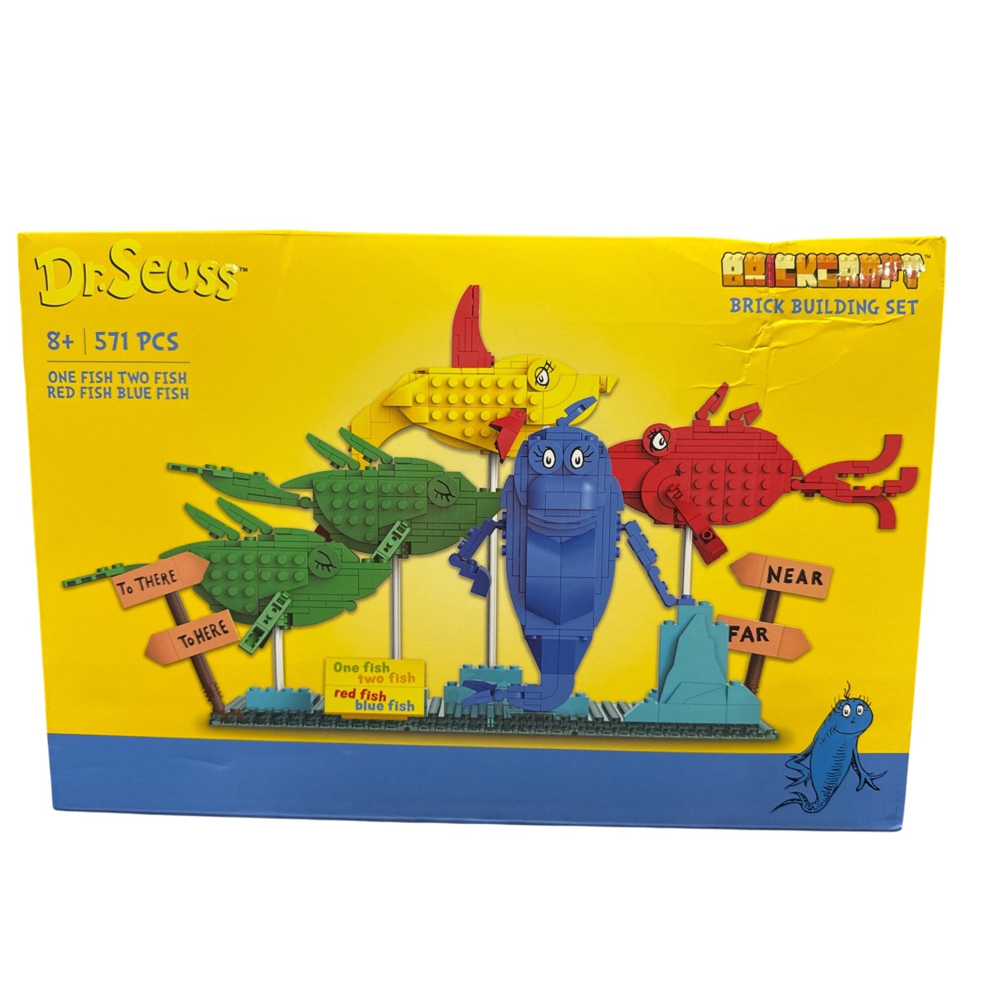 Dr. Seuss One Fish Two Fish 571-Piece Brick Building Set For Ages 8+ Compatible With Leading Brands
