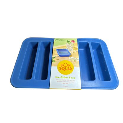 Sun Squad Silicone Ice Cube Trays Set Of 3 - Blue, Yellow & Pink - BPA Free Dishwasher Safe Fun Shapes
