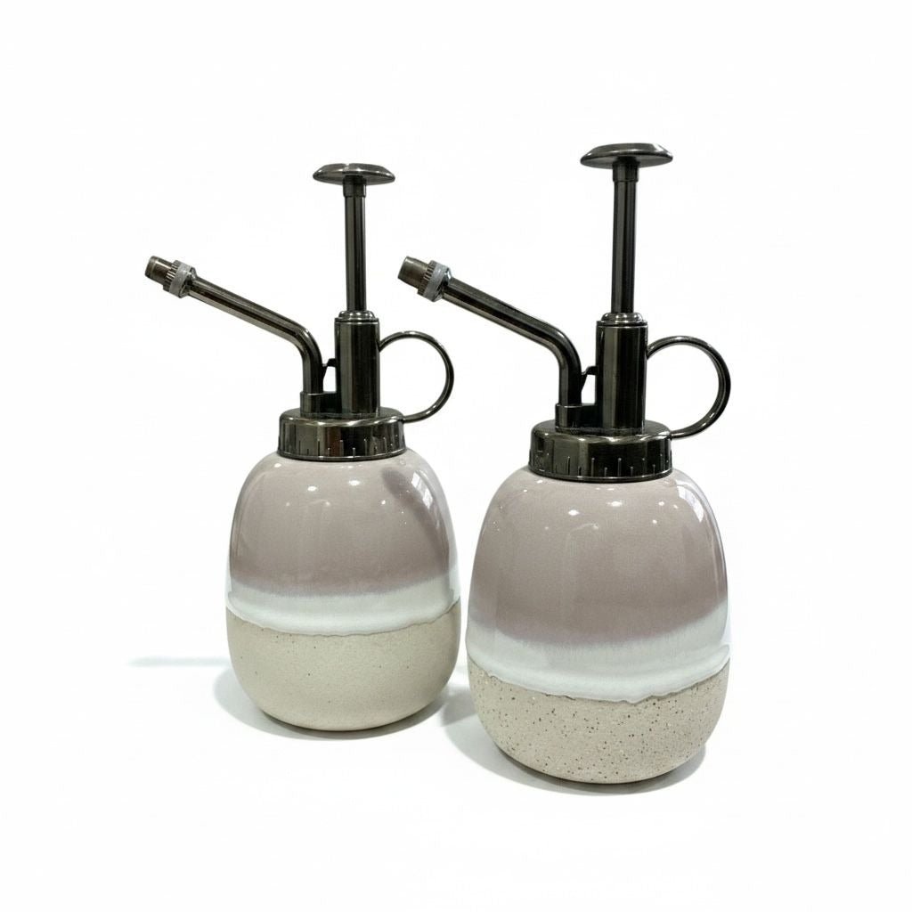 Set of 2 Ceramic Plant Mister With Stainless Steel Pump By Good Little Garden