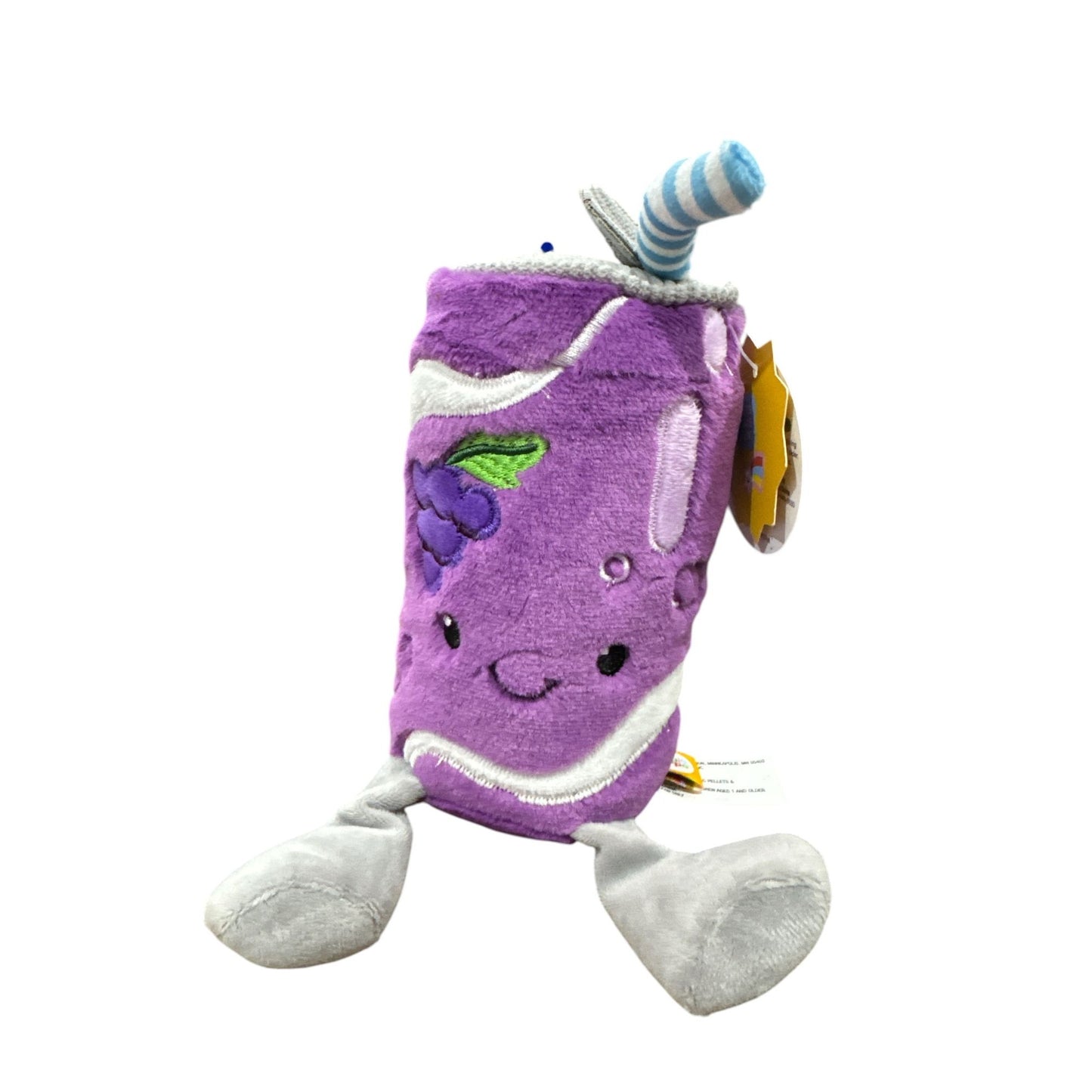 Gigglescape Grape Juice Box Plush Toy With Straw & Legs For Ages 1+