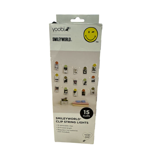SmileyWorld Clip String Lights With 15 Removable Clips & 20-Foot Length Battery Operated