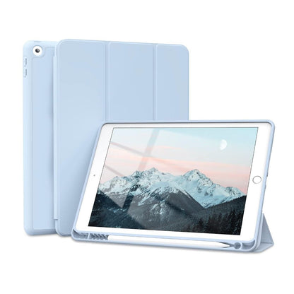 JKSML Protective Case with Pencil Holder for iPad 9/8/7 10.2 Inch, Auto Sleep/Wake, Blue