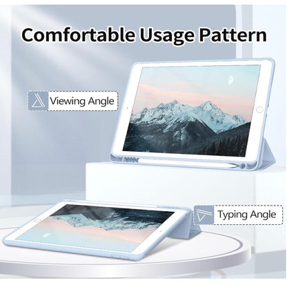 JKSML Protective Case with Pencil Holder for iPad 9/8/7 10.2 Inch, Auto Sleep/Wake, Blue