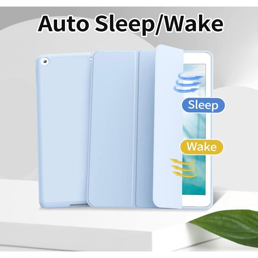 JKSML Protective Case with Pencil Holder for iPad 9/8/7 10.2 Inch, Auto Sleep/Wake, Blue