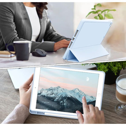 JKSML Protective Case with Pencil Holder for iPad 9/8/7 10.2 Inch, Auto Sleep/Wake, Blue