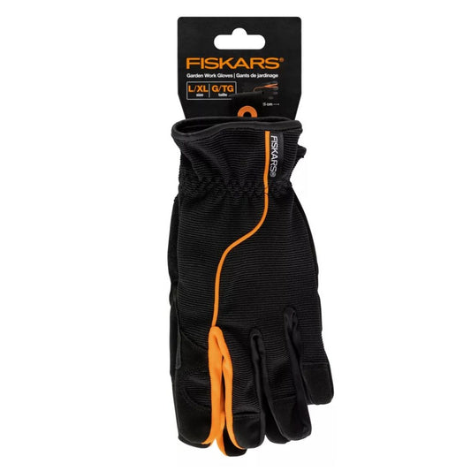Fiskars Garden Work Gloves Adult Black & Orange Durable Protective Design L/XL