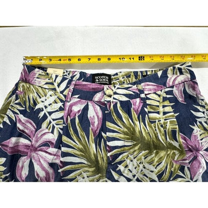 Scotch & Soda Men's Tropical Floral Print Shorts Casual Fit Cotton Blend Blue Pink Green 32