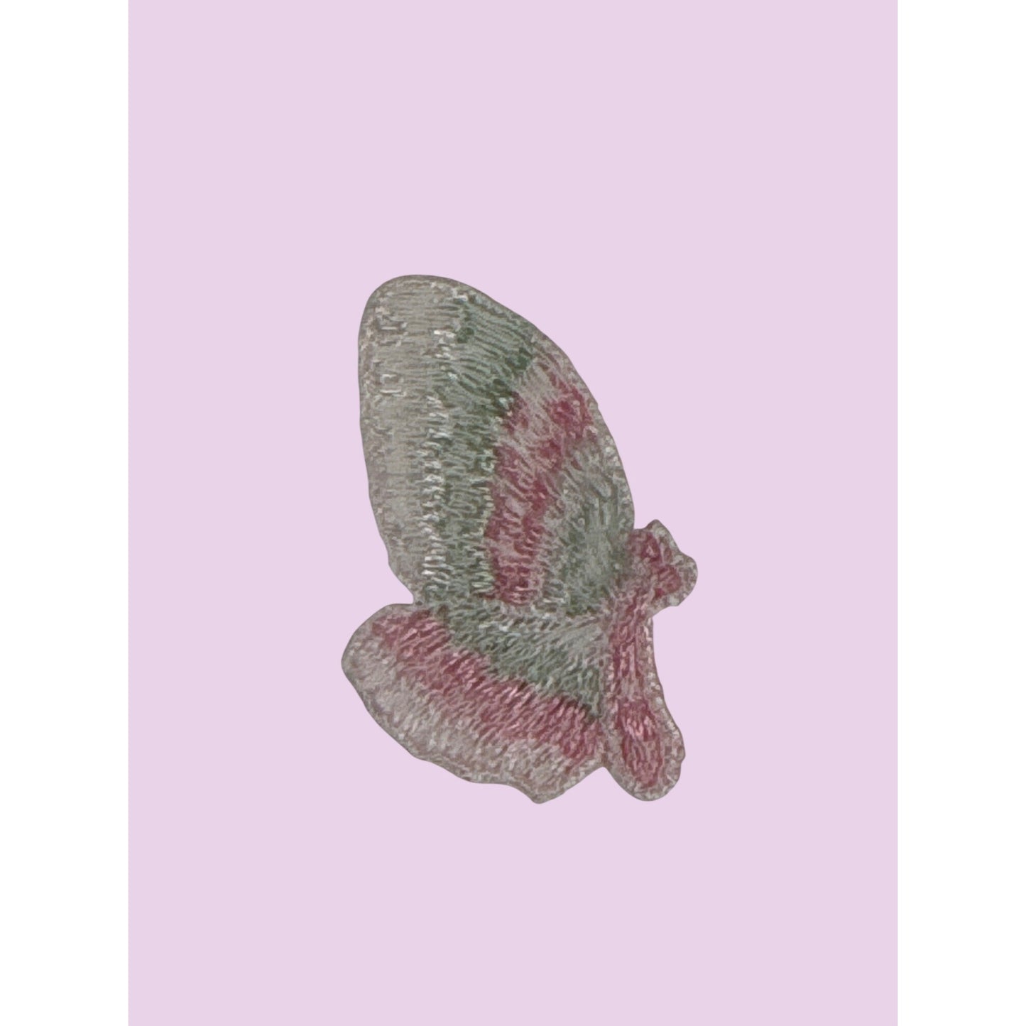 Embroidered Butterfly Applique Pink & Green Set Of 20 1-Inch Decorative Sew-On Patches For Crafts & DIY Projects
